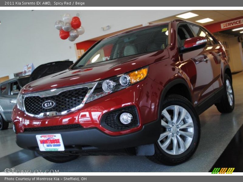 Spicy Red / Beige 2011 Kia Sorento EX AWD