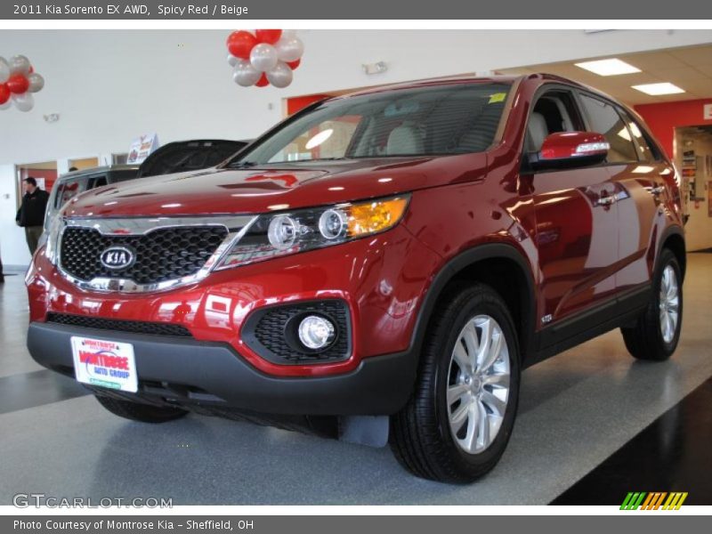 Spicy Red / Beige 2011 Kia Sorento EX AWD