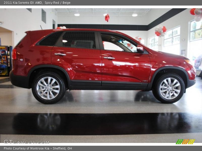 Spicy Red / Beige 2011 Kia Sorento EX AWD