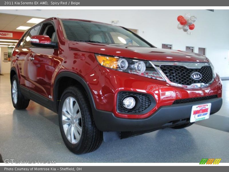 Spicy Red / Beige 2011 Kia Sorento EX AWD