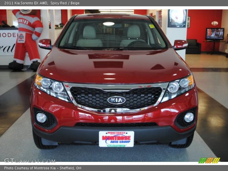 Spicy Red / Beige 2011 Kia Sorento EX AWD