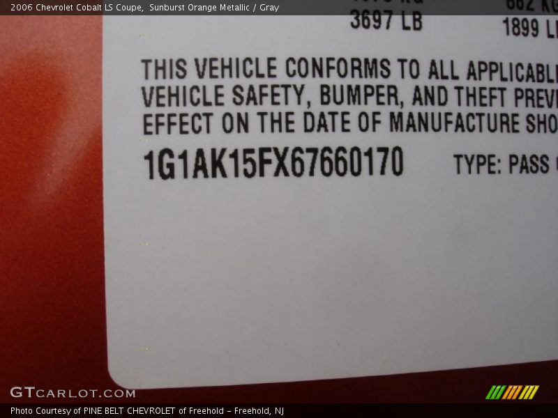 Sunburst Orange Metallic / Gray 2006 Chevrolet Cobalt LS Coupe