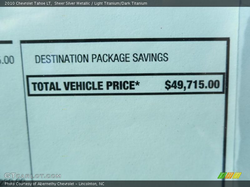Sheer Silver Metallic / Light Titanium/Dark Titanium 2010 Chevrolet Tahoe LT