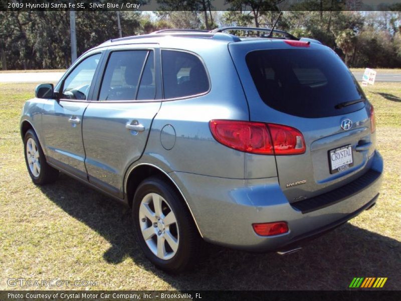 Silver Blue / Gray 2009 Hyundai Santa Fe SE