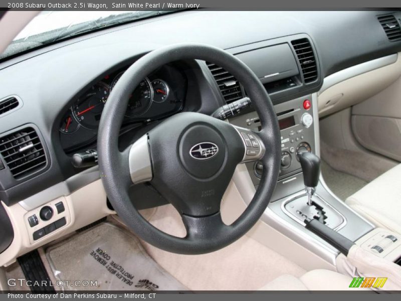 Satin White Pearl / Warm Ivory 2008 Subaru Outback 2.5i Wagon