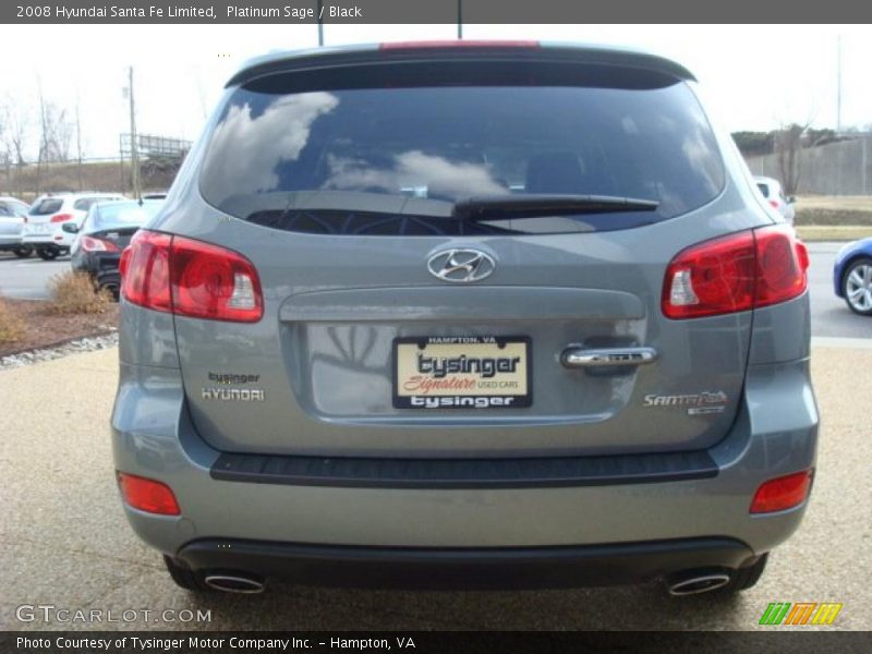Platinum Sage / Black 2008 Hyundai Santa Fe Limited