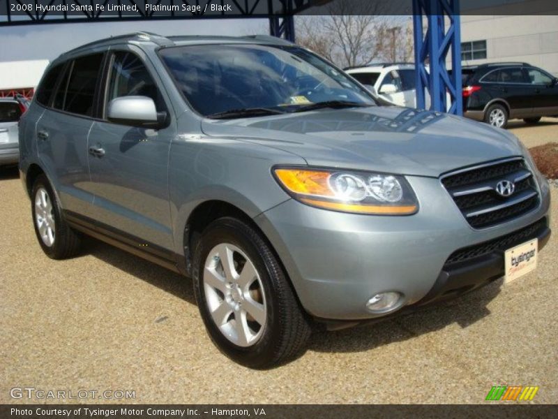 Platinum Sage / Black 2008 Hyundai Santa Fe Limited