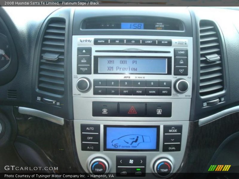 Platinum Sage / Black 2008 Hyundai Santa Fe Limited