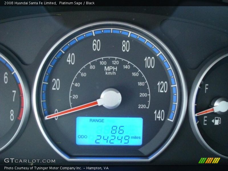 Platinum Sage / Black 2008 Hyundai Santa Fe Limited
