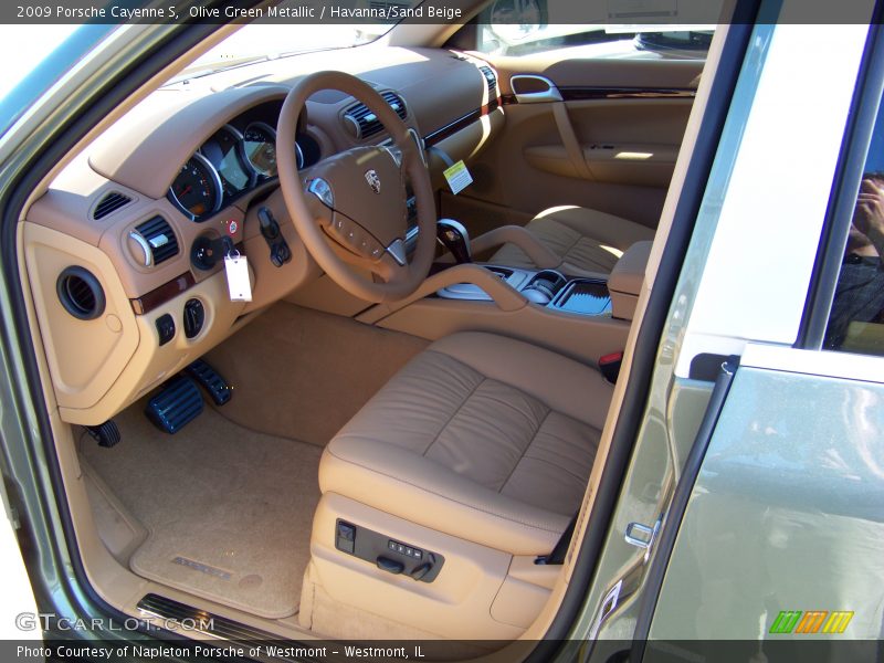 Olive Green Metallic / Havanna/Sand Beige 2009 Porsche Cayenne S
