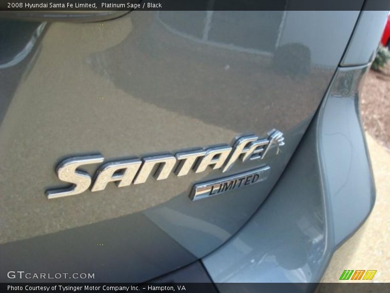 Platinum Sage / Black 2008 Hyundai Santa Fe Limited