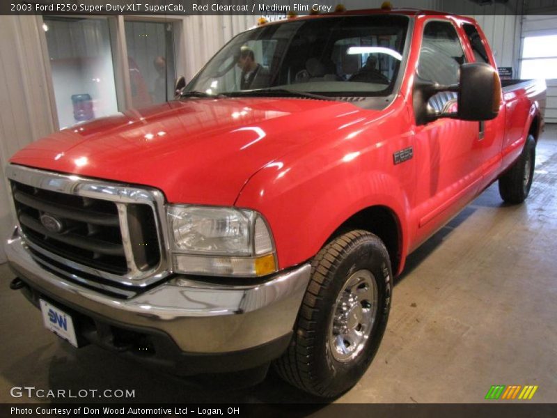 Red Clearcoat / Medium Flint Grey 2003 Ford F250 Super Duty XLT SuperCab