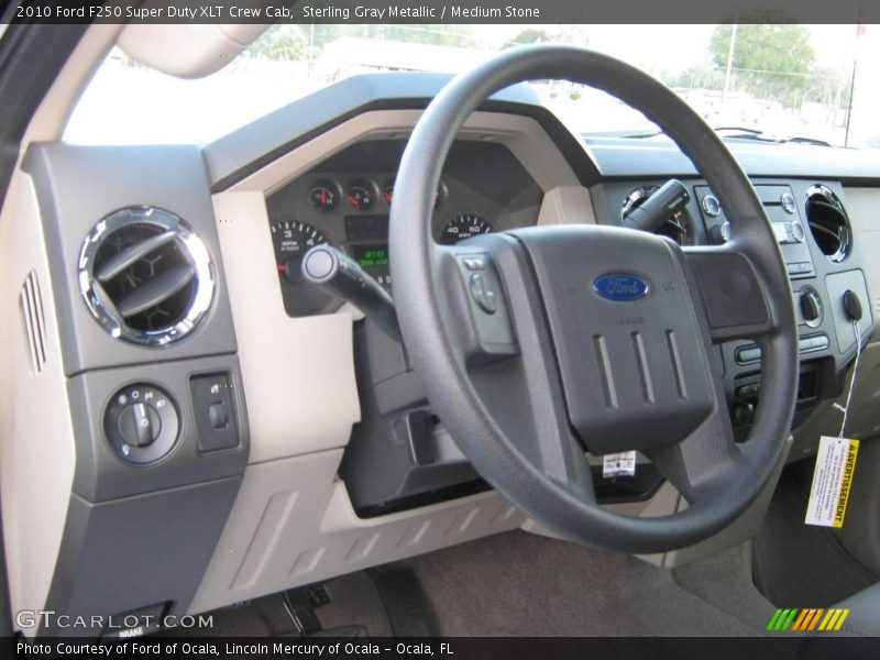 Sterling Gray Metallic / Medium Stone 2010 Ford F250 Super Duty XLT Crew Cab