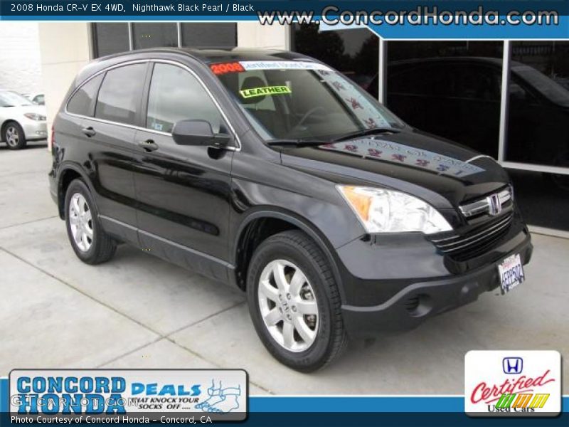 Nighthawk Black Pearl / Black 2008 Honda CR-V EX 4WD