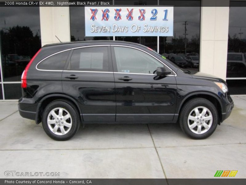 Nighthawk Black Pearl / Black 2008 Honda CR-V EX 4WD