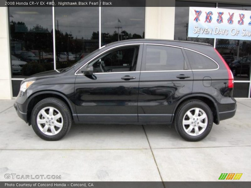 Nighthawk Black Pearl / Black 2008 Honda CR-V EX 4WD