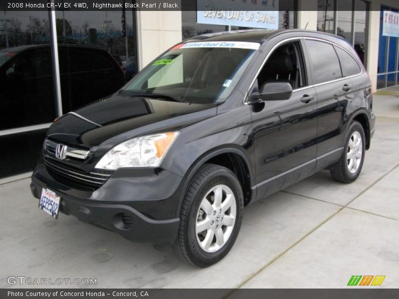 Nighthawk Black Pearl / Black 2008 Honda CR-V EX 4WD
