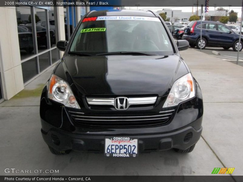 Nighthawk Black Pearl / Black 2008 Honda CR-V EX 4WD