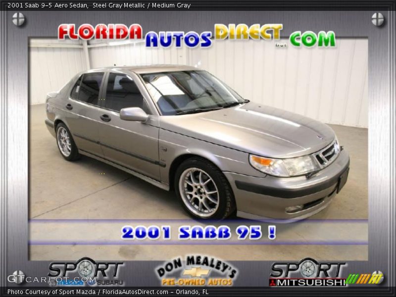 Steel Gray Metallic / Medium Gray 2001 Saab 9-5 Aero Sedan