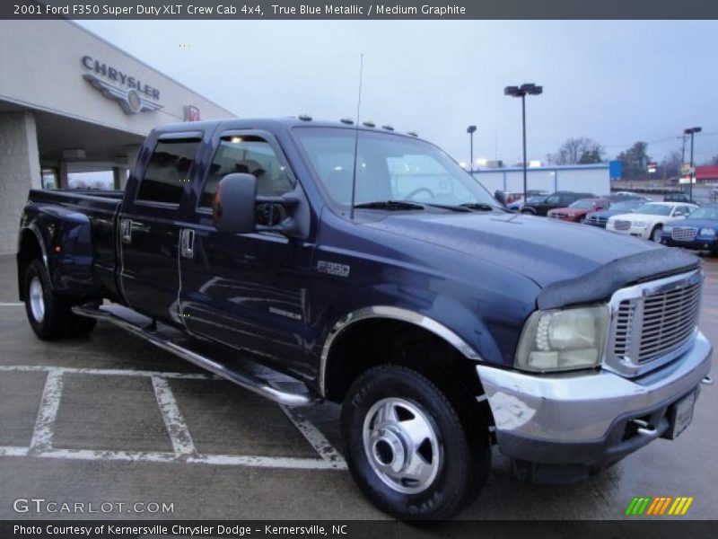True Blue Metallic / Medium Graphite 2001 Ford F350 Super Duty XLT Crew Cab 4x4