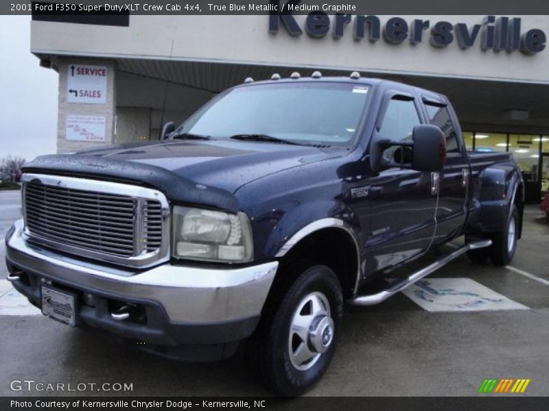 True Blue Metallic / Medium Graphite 2001 Ford F350 Super Duty XLT Crew Cab 4x4