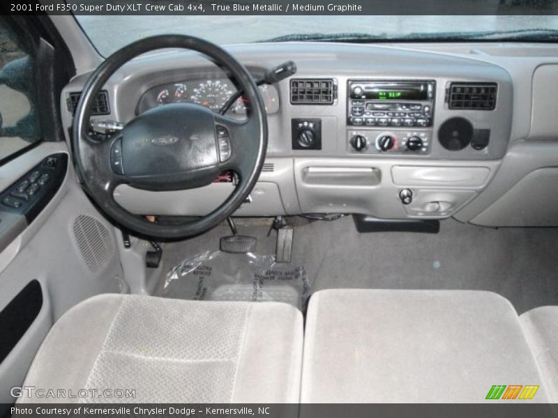 True Blue Metallic / Medium Graphite 2001 Ford F350 Super Duty XLT Crew Cab 4x4