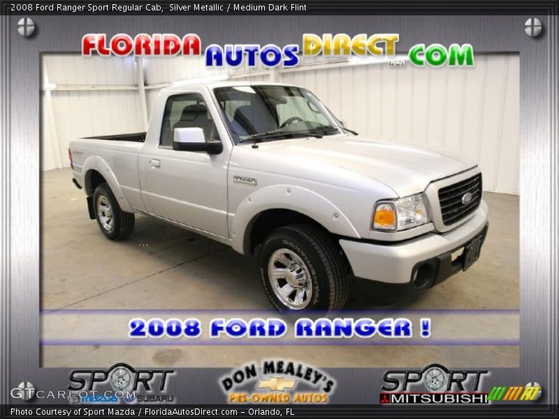 Silver Metallic / Medium Dark Flint 2008 Ford Ranger Sport Regular Cab