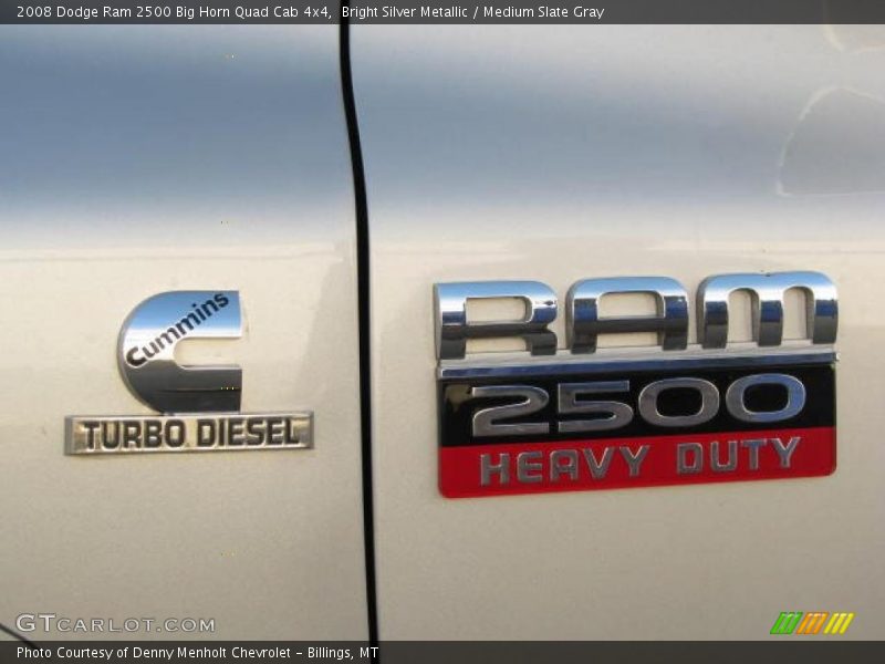 Bright Silver Metallic / Medium Slate Gray 2008 Dodge Ram 2500 Big Horn Quad Cab 4x4