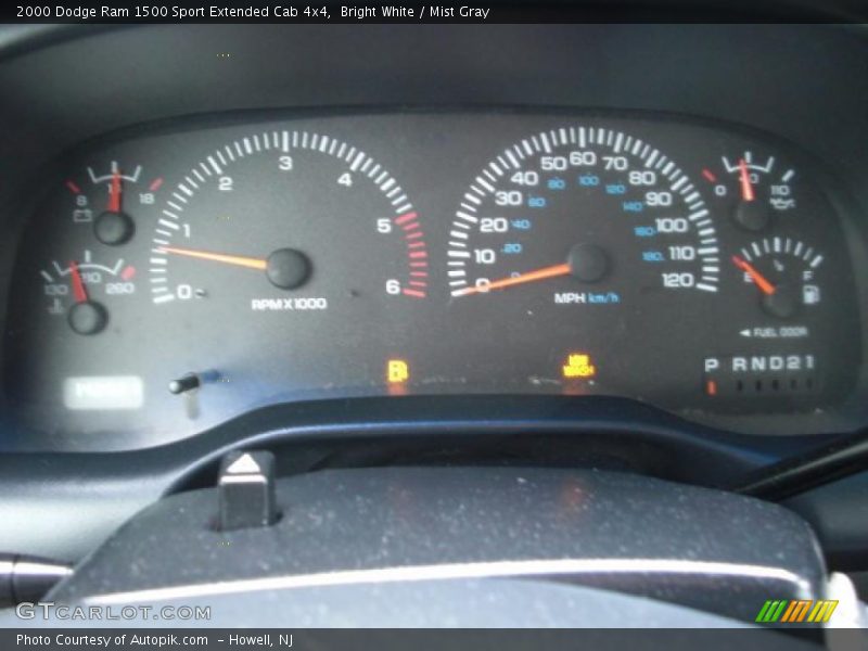 Bright White / Mist Gray 2000 Dodge Ram 1500 Sport Extended Cab 4x4
