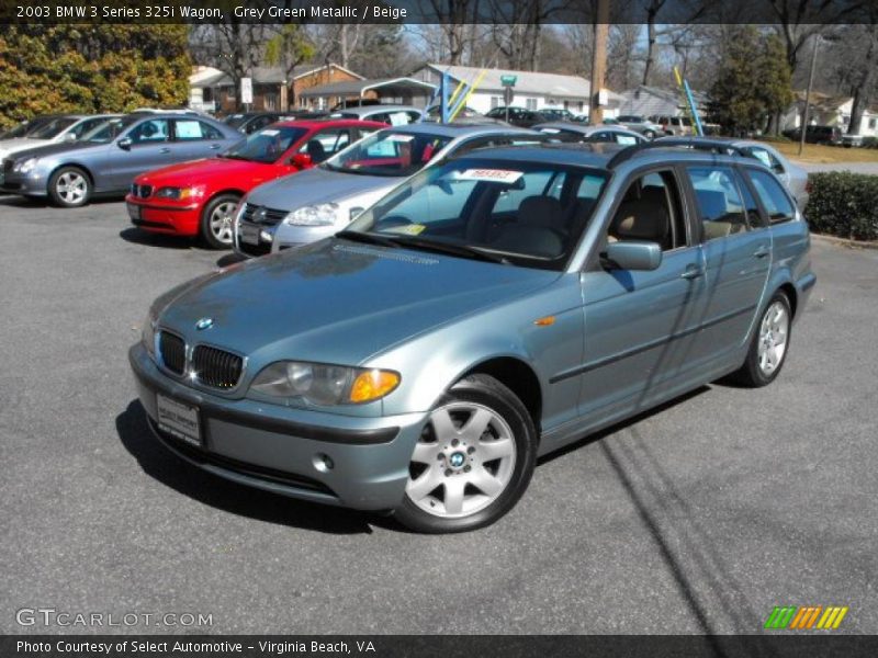 Grey Green Metallic / Beige 2003 BMW 3 Series 325i Wagon