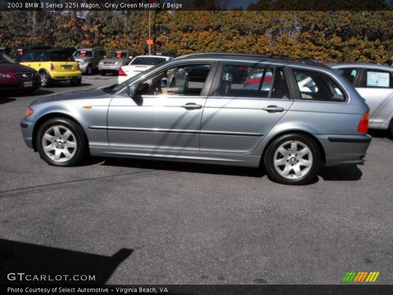 Grey Green Metallic / Beige 2003 BMW 3 Series 325i Wagon