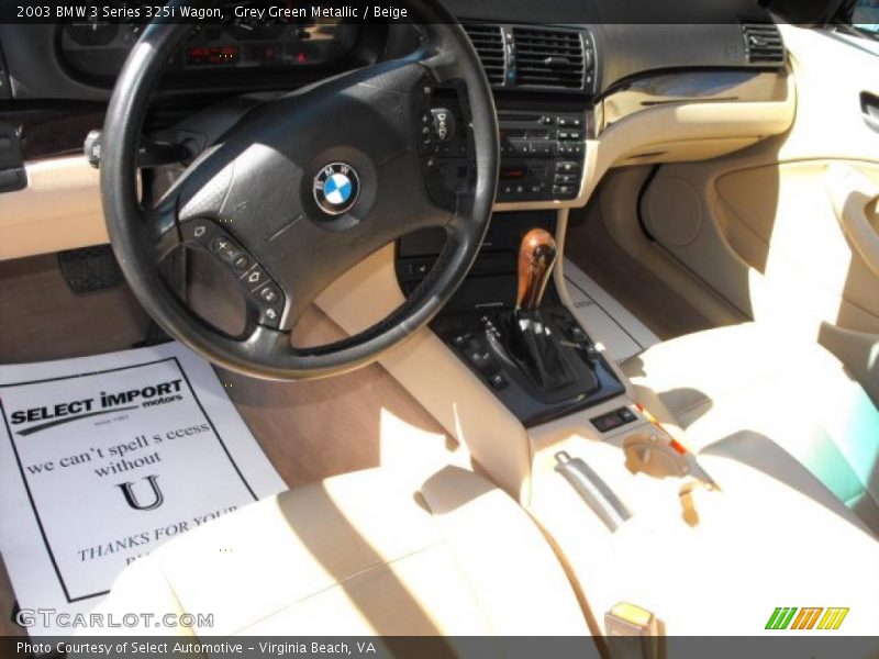 Grey Green Metallic / Beige 2003 BMW 3 Series 325i Wagon