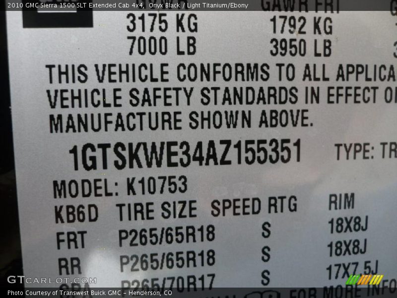 Onyx Black / Light Titanium/Ebony 2010 GMC Sierra 1500 SLT Extended Cab 4x4