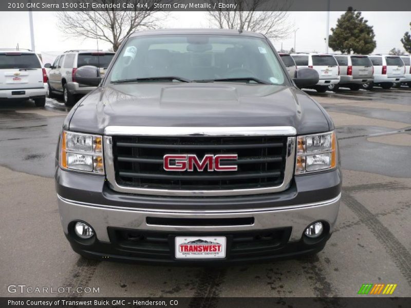Storm Gray Metallic / Ebony 2010 GMC Sierra 1500 SLT Extended Cab 4x4