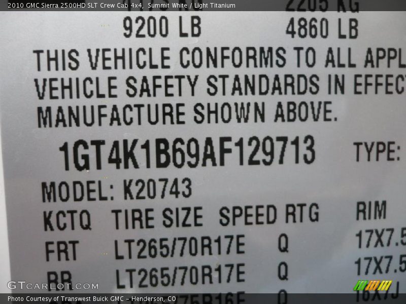 Summit White / Light Titanium 2010 GMC Sierra 2500HD SLT Crew Cab 4x4