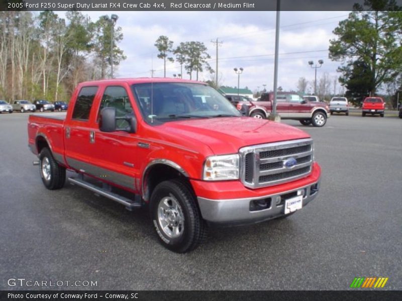 Red Clearcoat / Medium Flint 2005 Ford F250 Super Duty Lariat FX4 Crew Cab 4x4
