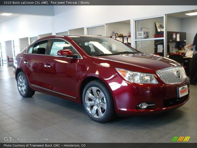 Red Jewel Tintcoat / Ebony 2010 Buick LaCrosse CXL AWD