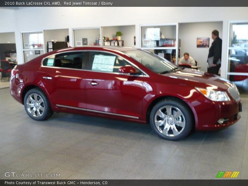 Red Jewel Tintcoat / Ebony 2010 Buick LaCrosse CXL AWD