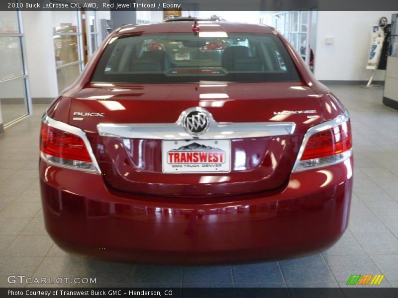 Red Jewel Tintcoat / Ebony 2010 Buick LaCrosse CXL AWD