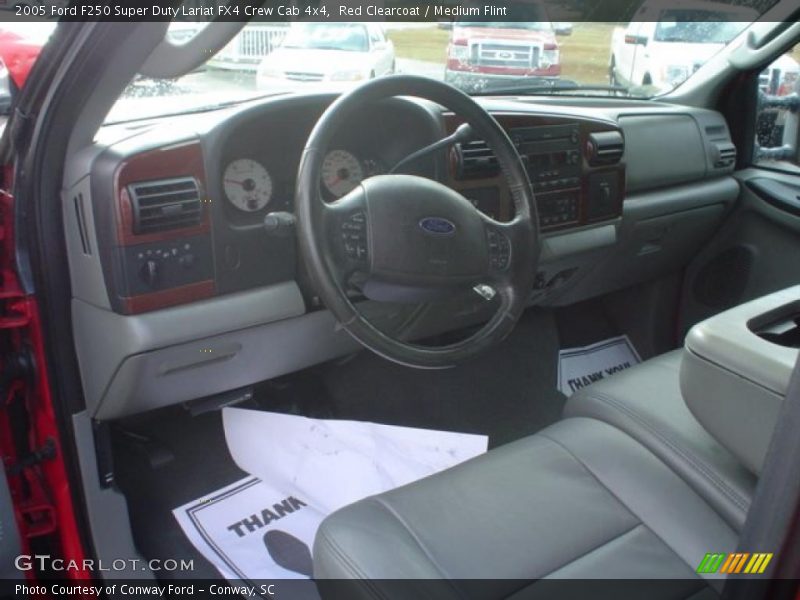 Red Clearcoat / Medium Flint 2005 Ford F250 Super Duty Lariat FX4 Crew Cab 4x4