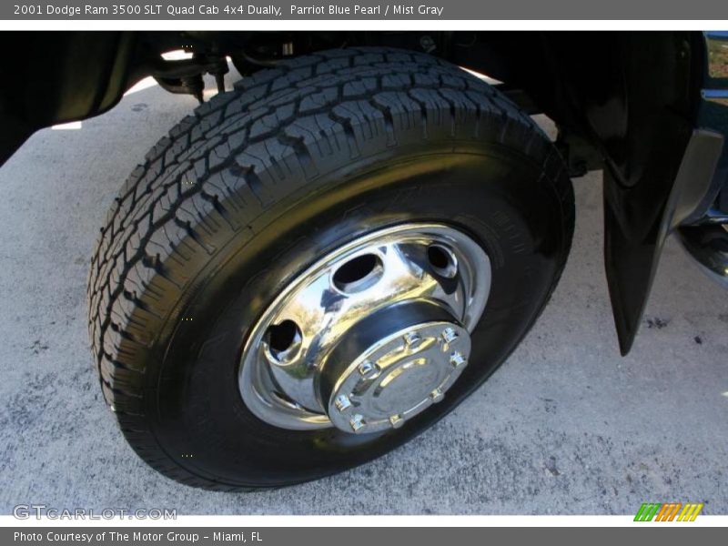 Parriot Blue Pearl / Mist Gray 2001 Dodge Ram 3500 SLT Quad Cab 4x4 Dually