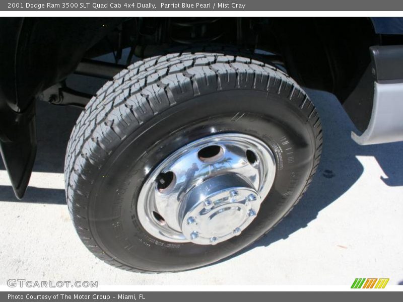 Parriot Blue Pearl / Mist Gray 2001 Dodge Ram 3500 SLT Quad Cab 4x4 Dually