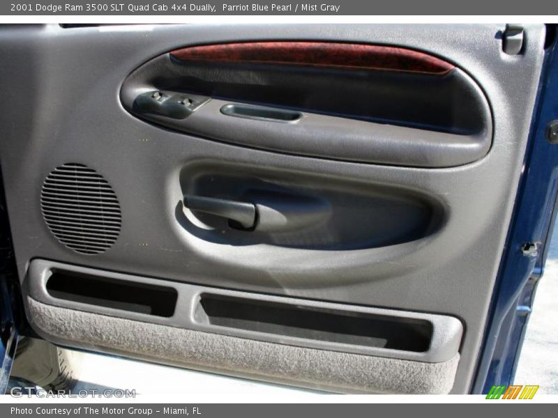 Parriot Blue Pearl / Mist Gray 2001 Dodge Ram 3500 SLT Quad Cab 4x4 Dually