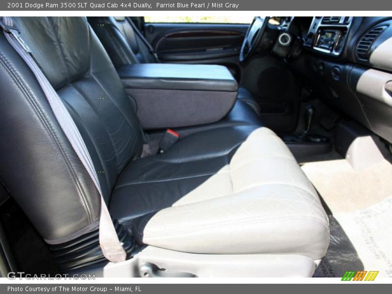 Parriot Blue Pearl / Mist Gray 2001 Dodge Ram 3500 SLT Quad Cab 4x4 Dually