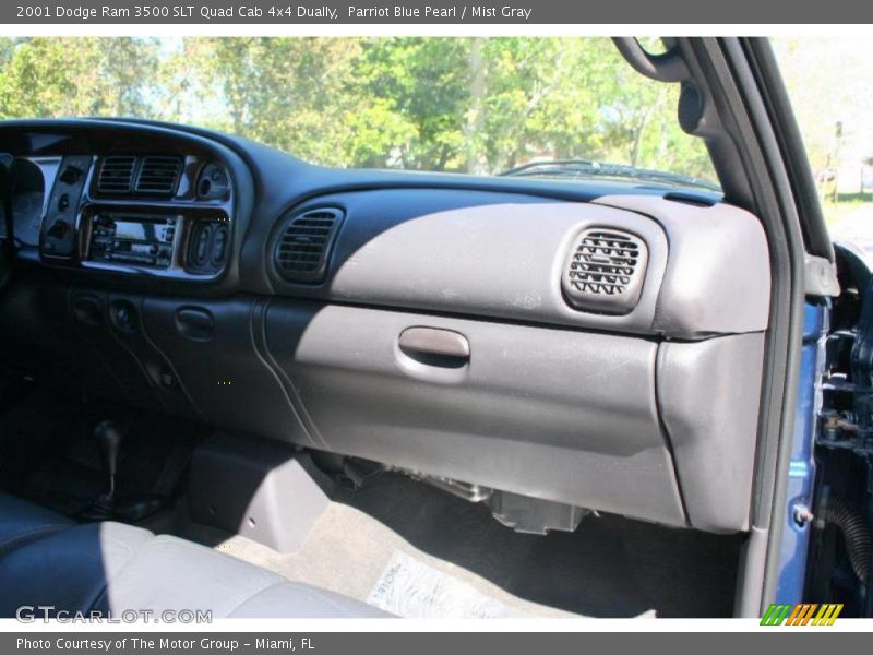 Parriot Blue Pearl / Mist Gray 2001 Dodge Ram 3500 SLT Quad Cab 4x4 Dually