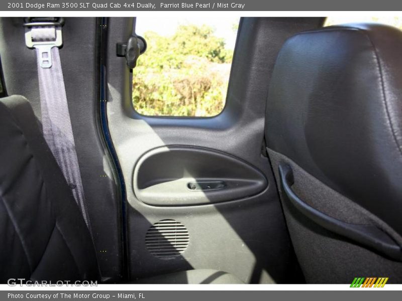 Parriot Blue Pearl / Mist Gray 2001 Dodge Ram 3500 SLT Quad Cab 4x4 Dually