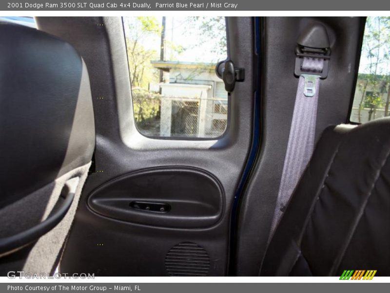 Parriot Blue Pearl / Mist Gray 2001 Dodge Ram 3500 SLT Quad Cab 4x4 Dually