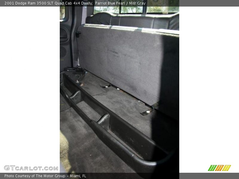 Parriot Blue Pearl / Mist Gray 2001 Dodge Ram 3500 SLT Quad Cab 4x4 Dually