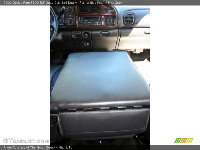 Parriot Blue Pearl / Mist Gray 2001 Dodge Ram 3500 SLT Quad Cab 4x4 Dually