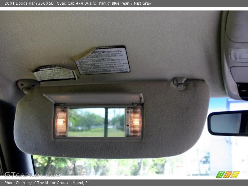 Parriot Blue Pearl / Mist Gray 2001 Dodge Ram 3500 SLT Quad Cab 4x4 Dually